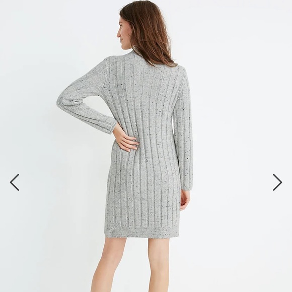 Madewell Donegal Rolled Mockneck Sweater Dress Ribbed Gray Size small - Picture 3 of 6